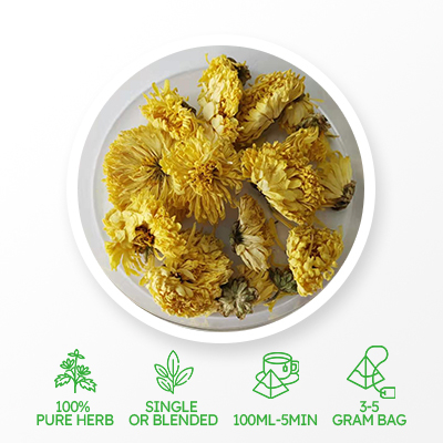 Thé sain au chrysanthème jaune